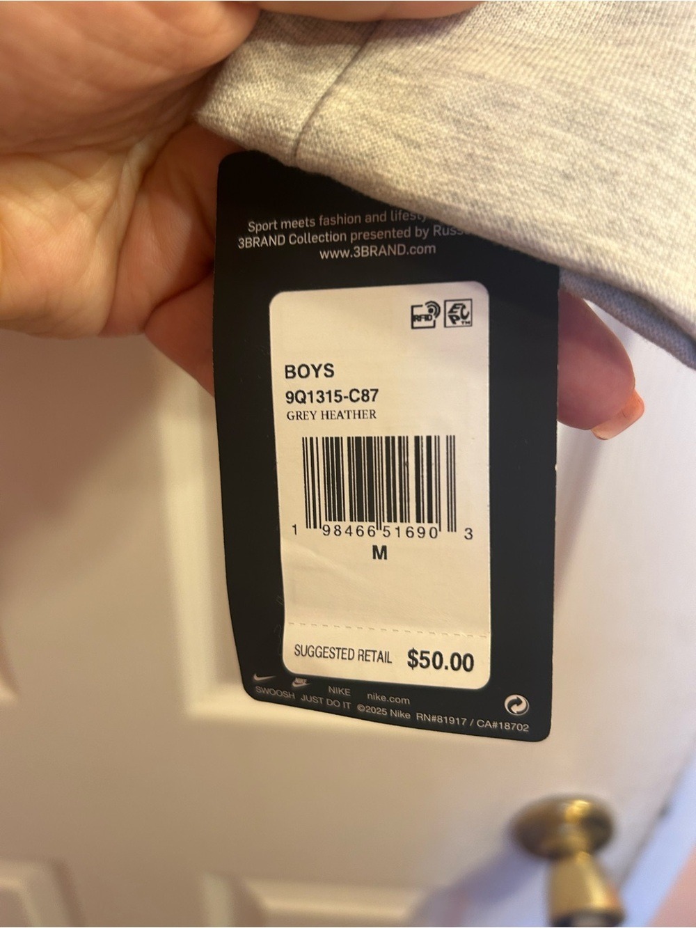 Nike Light Gray Full-Zip Fleece Hoodie Jacket - Picture 4 of 5